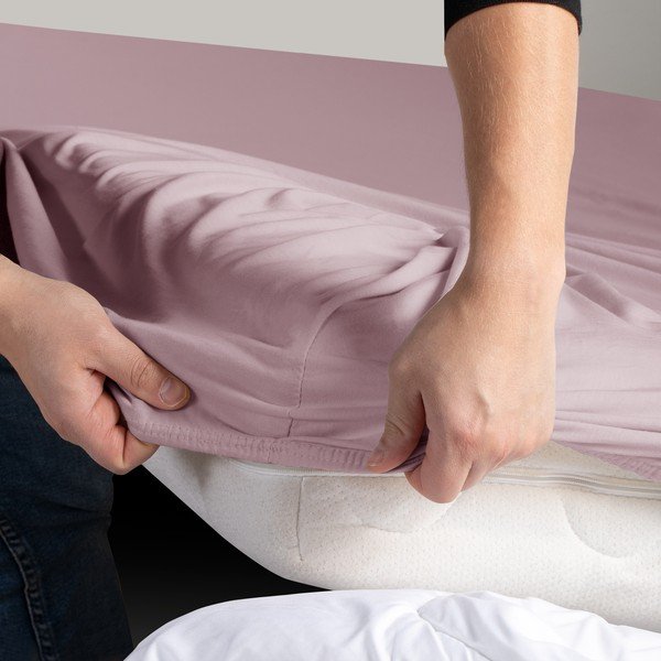 Napínacia plachta staroružová jersey 160x200 cm Amber – Restilo-image-1