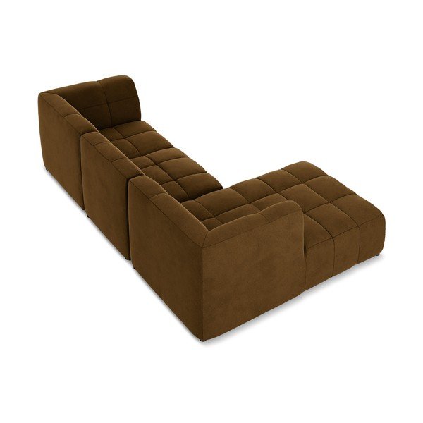 Zamatová rohová pohovka v horčicovej farbe (ľavý roh/s leňoškou) Aloha – Makamii-image-4