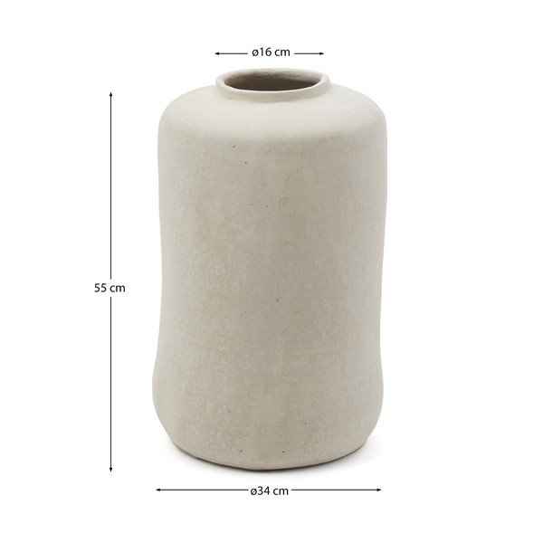 Krémovobiela vysoká váza z papiermaša (výška  55 cm) Serina – Kave Home-image-4