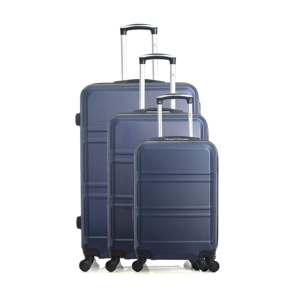 Sada 3 modrých cestovných kufrov na kolieskach Hero Utah