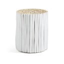 Biely odkladací stolík z tíkového dreva Kave Home Filippo, ⌀ 35 cm