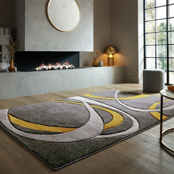 Okrovožlto-sivý koberec 160x230 cm Elude Orb – Flair Rugs-image-1