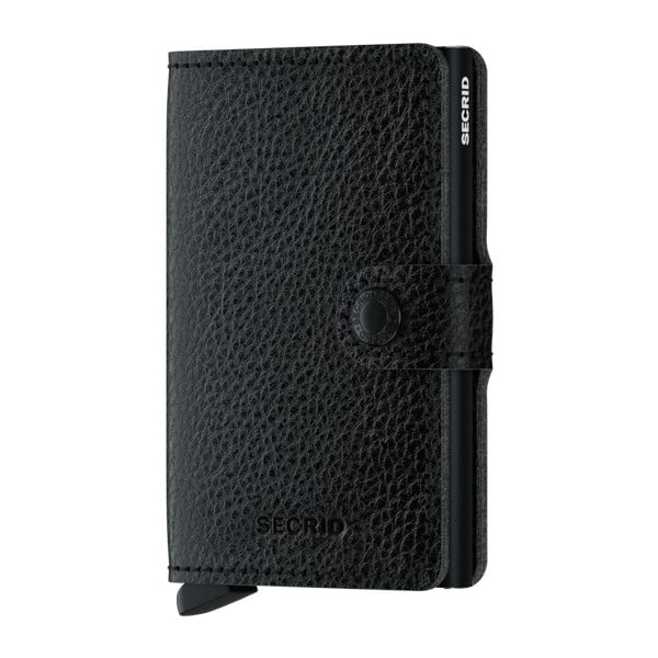Čierna kožená peňaženka s puzdrom na karty Secrid Clip