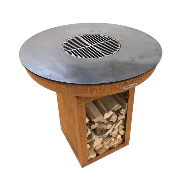 Hnedý vonkajší gril na drevo Remundi Carus M, ø 82 cm-image-2