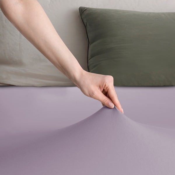 Napínacia plachta jersey v levanduľovej farbe 200x200 cm Amber – Restilo-image-2