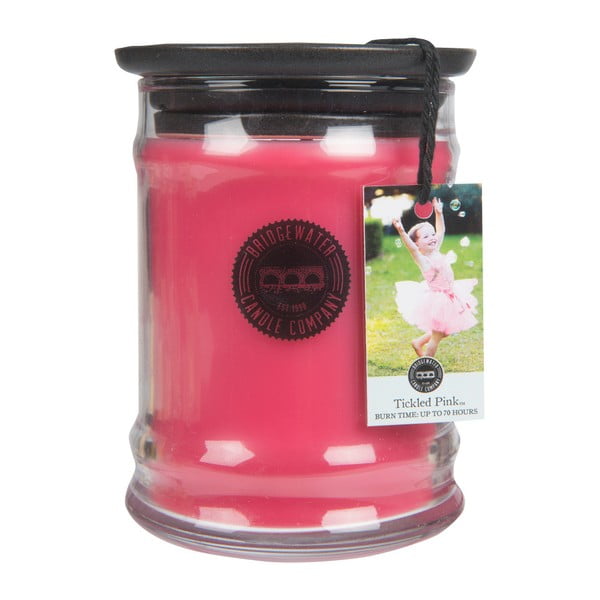 Sviečka s vôňou v sklenenej dóze s vôňou lipových květů Bridgewater candle Company Tickled Pink, doba horenia 65-85 hodín