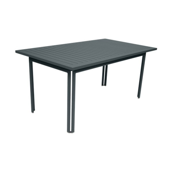 Tmavosivý záhradný kovový jedálenský stôl Fermob Costa, 160 × 80 cm