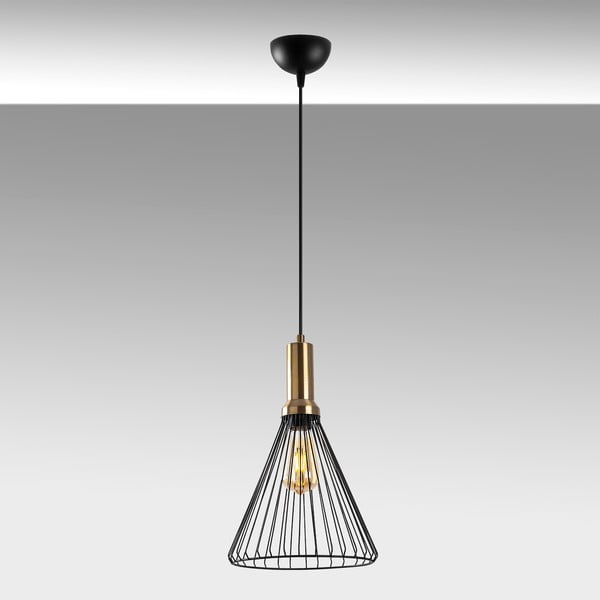 Čierne závesné svietidlo s kovovým tienidlom ø 24 cm Dear – Opviq lights-image-3