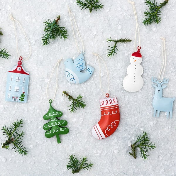 Ručne maľovaná kovová ozdoba na stromček Rex London Stocking-image-3