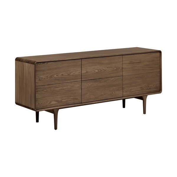 Tmavohnedá komoda v dekore duba 180x75x45 cm Darwin – House Nordic