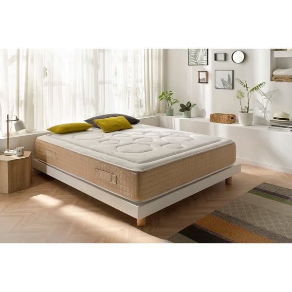 Tvrdý/stredne tvrdý pružinový obojstranný termoregulačný matrac 180x200 cm Hexaflex Bagged Springs Gel – Moonia-image-1