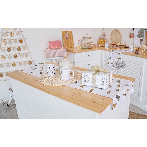 Vianočný bavlnený behúň na stôl 140x40 cm Ready for Christmas - Butter Kings-image-1