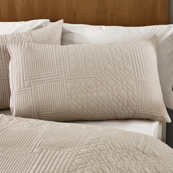 Béžové obliečky na dvojlôžko/predĺžené 230x220 cm Folkstone Geo – Catherine Lansfield-image-2