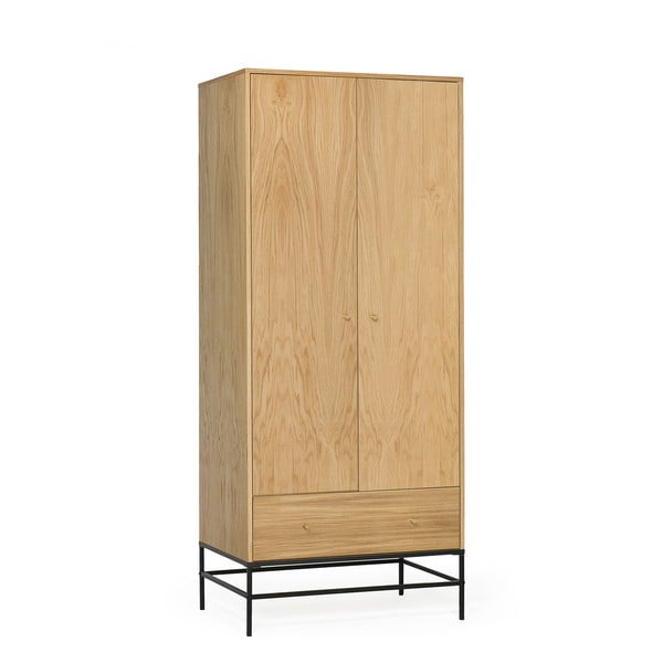 Šatníková skriňa v dekore duba v prírodnej farbe 80x190 cm Flora - Woodman-image-2