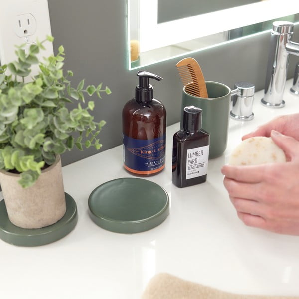 Zelená keramická nádobka na mydlo iDesign Eco Vanity-image-2