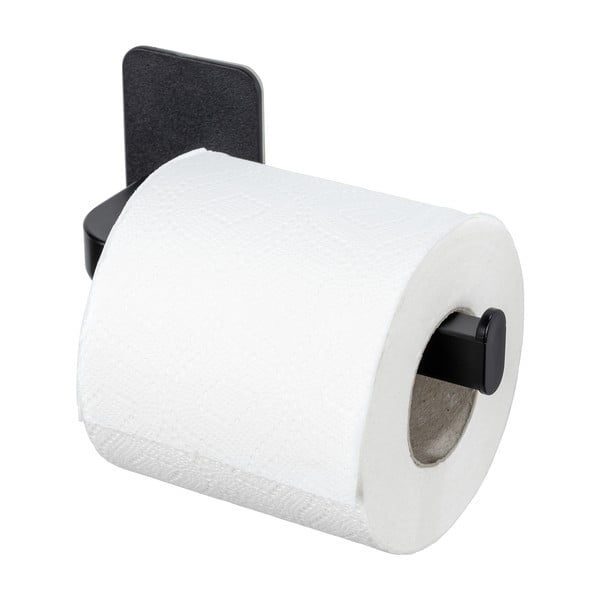 Čierny plastový držiak na toaletný papier bez vŕtania Parma – Allstar
