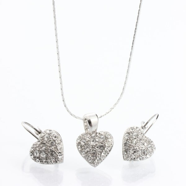Set náhrdelníka a náušnic Laura Bruni Heart Crystal