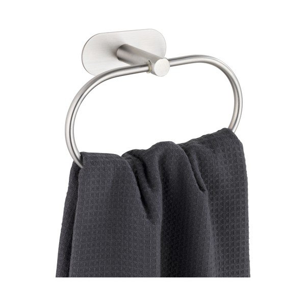 Samodržiaci držiak na uteráky z nehrdzavejúcej ocele v matne striebornej farbe Orea – Wenko-image-2