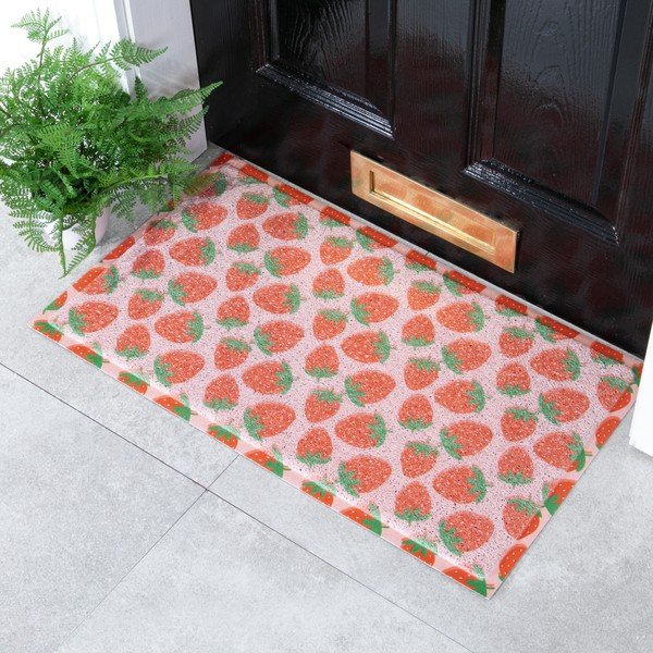 Rohožka z PVC 40x70 cm Pink Strawberry – Artsy Doormats-image-1