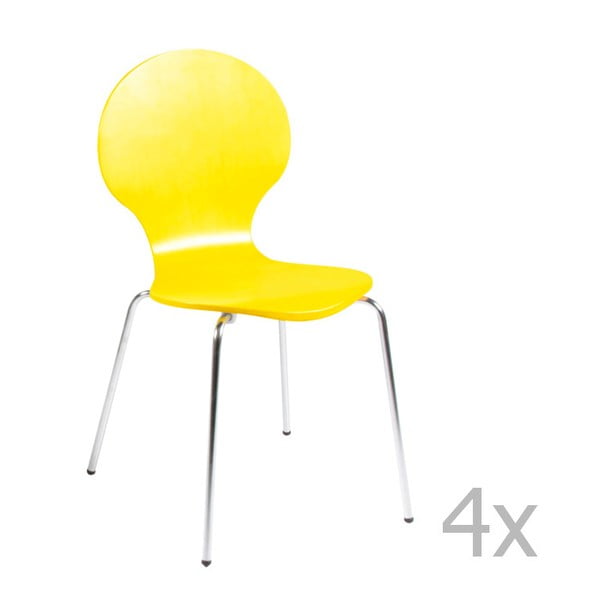 Sada 4 žltých jedálenských stoličiek Actona Marcus Dining Chair