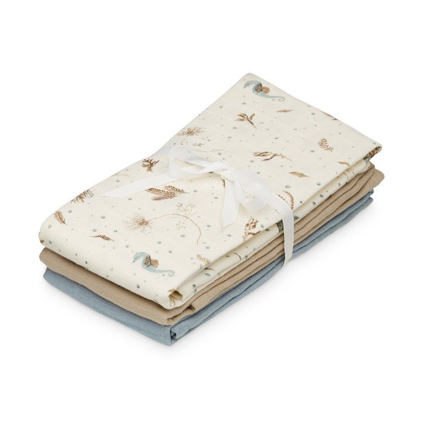 Svetložlté plienky 3 ks z Bio bavlny 70x70 cm Sea Garden – Cam Cam Copenhagen