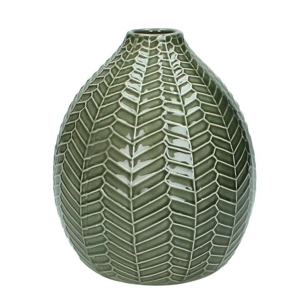 Sivá keramická váza HF Living, výška 18,5 cm