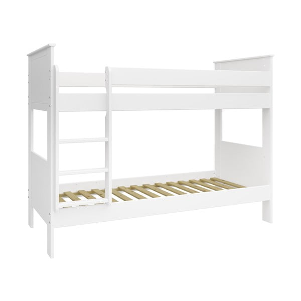 Biela poschodová detská posteľ 90x200 cm Alba - Tvilum-image-1