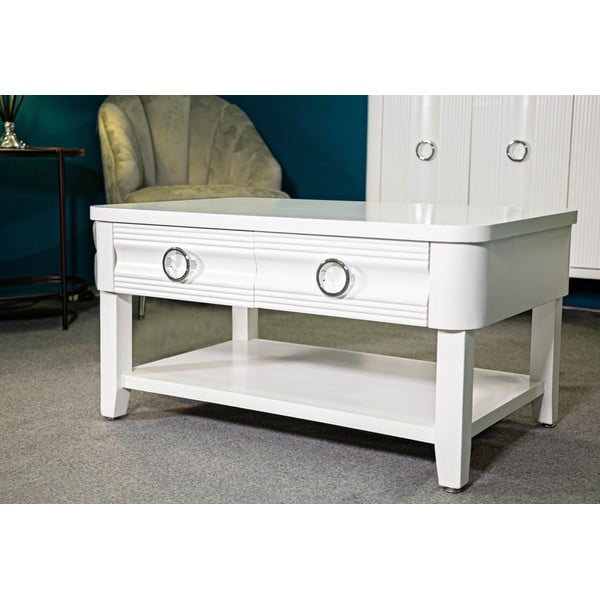 Biely konferenčný stolík z jedľového dreva 60x90 cm Shine – Mauro Ferretti-image-1