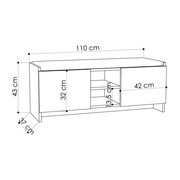 Biela skrinka na topánky/lavica Homitis Zulla-image-2