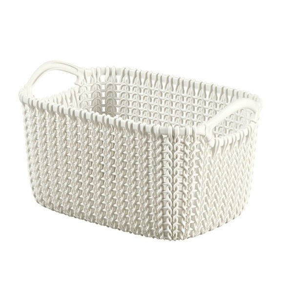 Biely úložný košík Curver Knit, 3 l