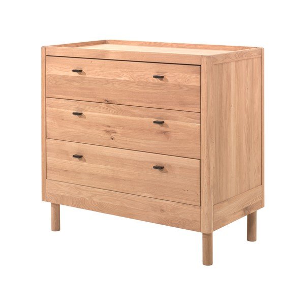 Detská komoda z dubového dreva v prírodnej farbe 100x95x55 cm Forrest – Vipack