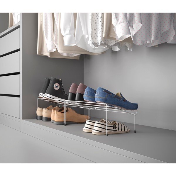 Súprava 2 bielych držiakov na topánky z antikoro ocele Metaltex Cipok-image-1