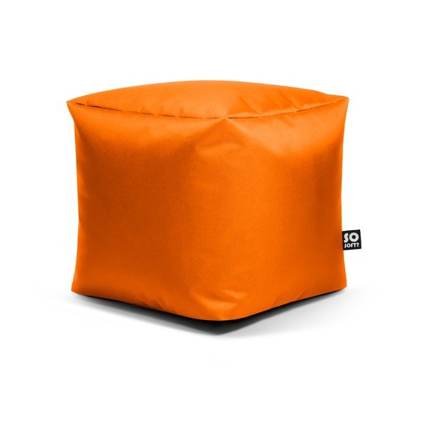 Oranžový detský sedací vak z imitácie kože Cube M – So Soft?
