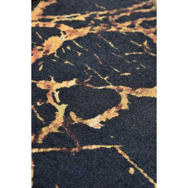 Čierna/v zlatej farbe kúpeľňová predložka 60x40 cm Goldes - Foutastic-image-2