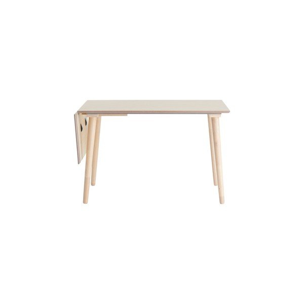 Rozkladací jedálenský stôl s prídavnou doskou v dekore brestu 80x120 cm Jolina – Ellos Home-image-4