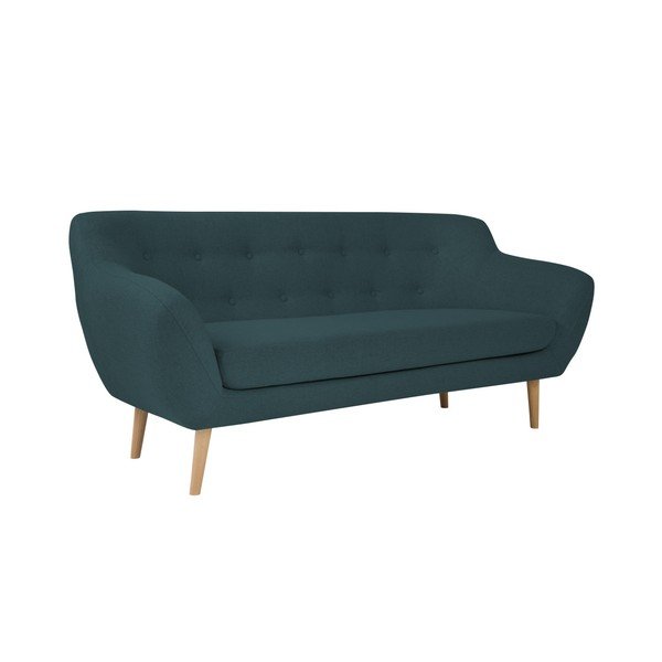 Tmavomodrá dvojmiestna pohovka so svetlými nohami Mazzini Sofas Sicile-image-3