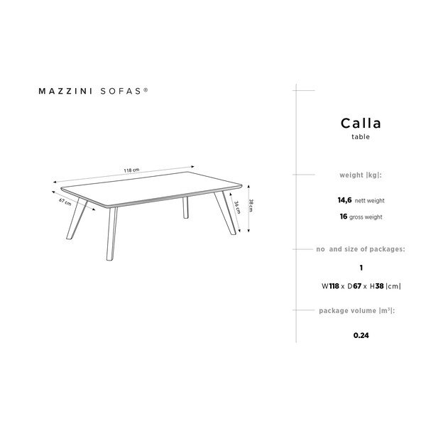 Odkladací stolík z borovicového dreva Mazzini Sofas Calla-image-1