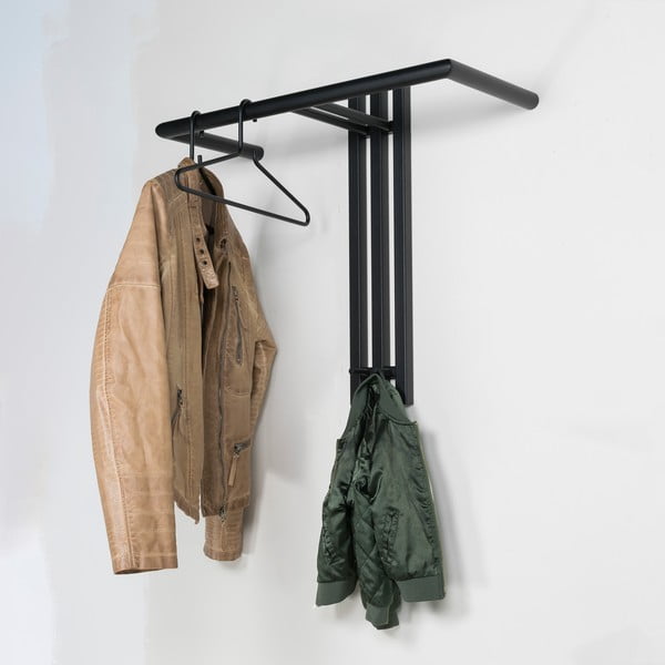 Čierny kovový nástenný vešiak 65 cm Senza – Spinder Design-image-1