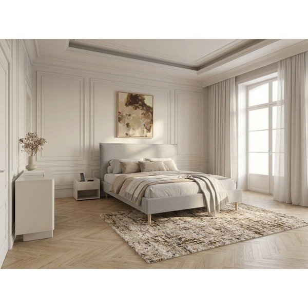 Sivá dvojlôžková posteľ Bobochic Paris Sary Dark, 180 x 200 cm-image-1