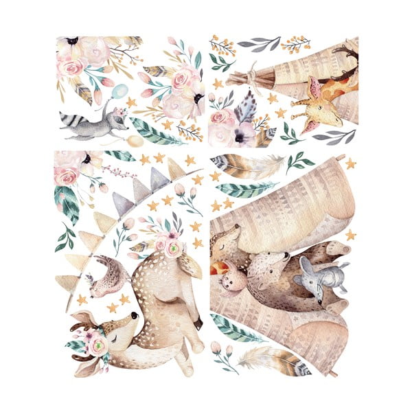 Detské samolepky na stenu Ambiance Rabbits Woodland-image-3