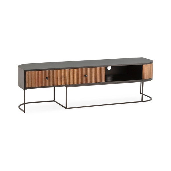 TV stolík z mangového dreva v prírodnej farbe 160x45x40 cm Curve – MOME