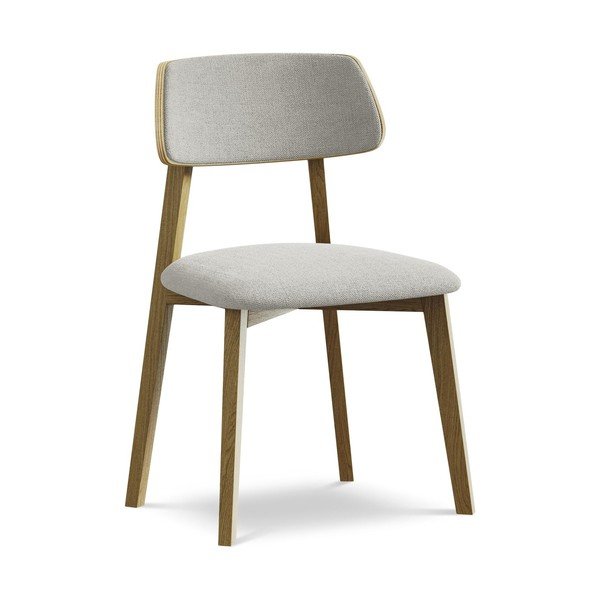 Svetlosivá jedálenská stolička z masívneho dreva Niu – Makamii