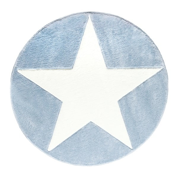 Modrý detský koberec Happy Rugs Round, Ø 133 cm
