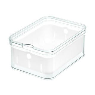 Priehľadný úložný box s vekom iDesign, 21 x 16 cm