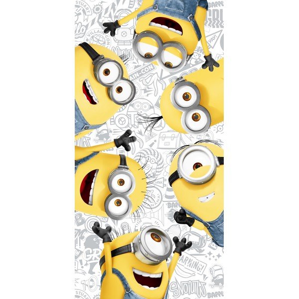 Žlto-biela bavlnená detská osuška 70x140 cm Minions 2 – Jerry Fabrics