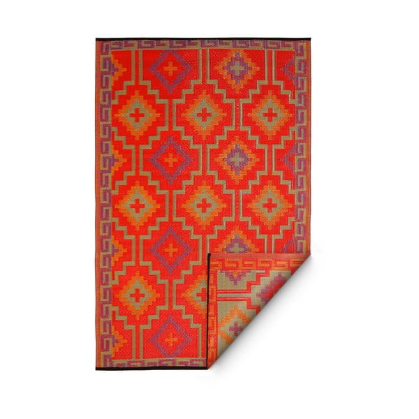 Oranžovo-fialový obojstranný vonkajší koberec z recyklovaného plastu Fab Hab Lhasa Orange & Violet, 120 x 180 cm-image-2