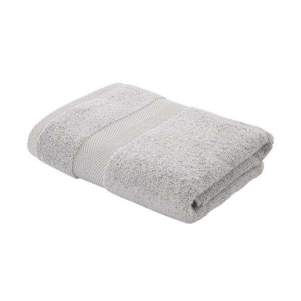 Svetlosivý bavlnený uterák s prímesou hodvábu 50x90 cm – Bianca
