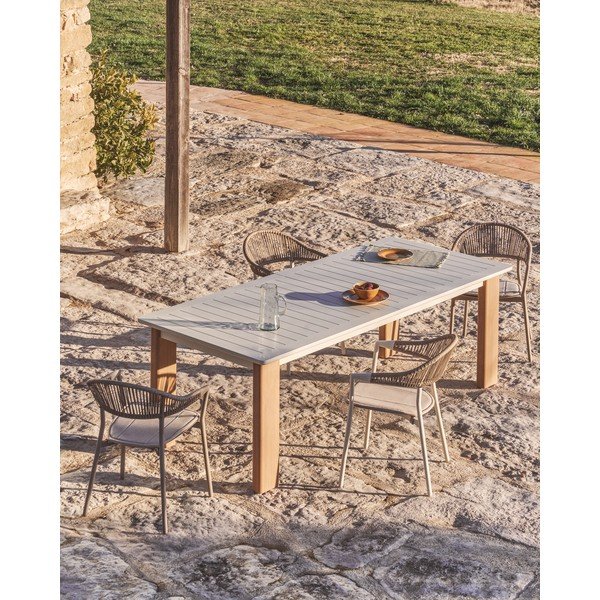 Kovový záhradný jedálenský stôl 100x233 cm Livorno – Kave Home-image-1