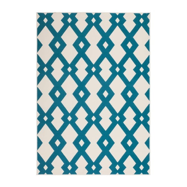 Modro-sivý koberec Kayoom Stella Effenbein Turkis, 80 × 150 cm