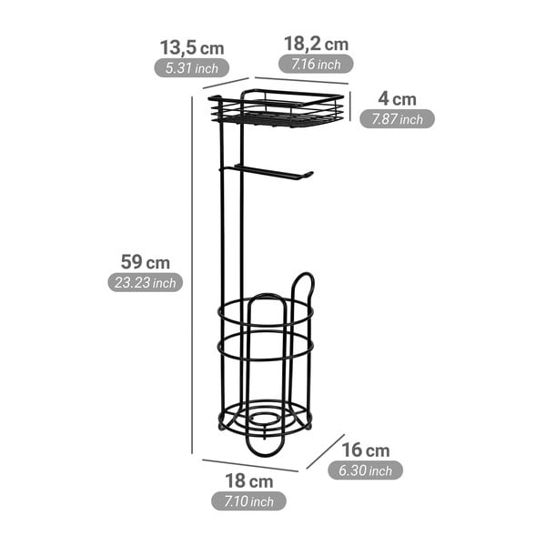 Čierny oceľový stojan na toaletný papier – Wenko-image-4